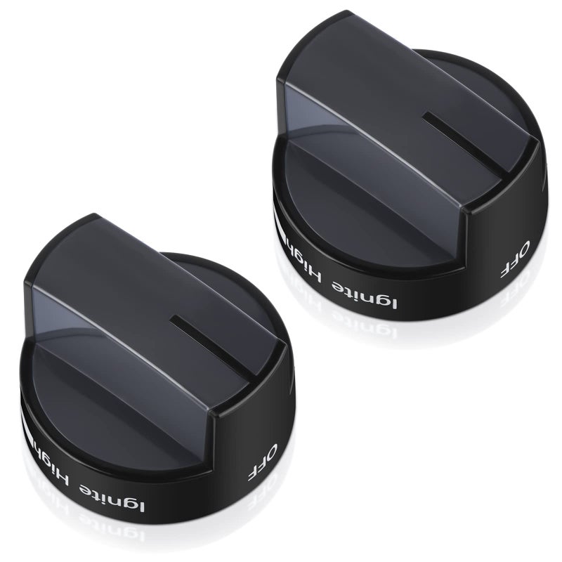 TURNEGOO W10339442 Gas Stove Knobs  Cooktop Surface Burner Control Knobs Black Replacement  Compatible with Whirlpool Gas Range/Stove/Oven  Replaces WPW10339442 PS11753188 (2packs) - Image 1